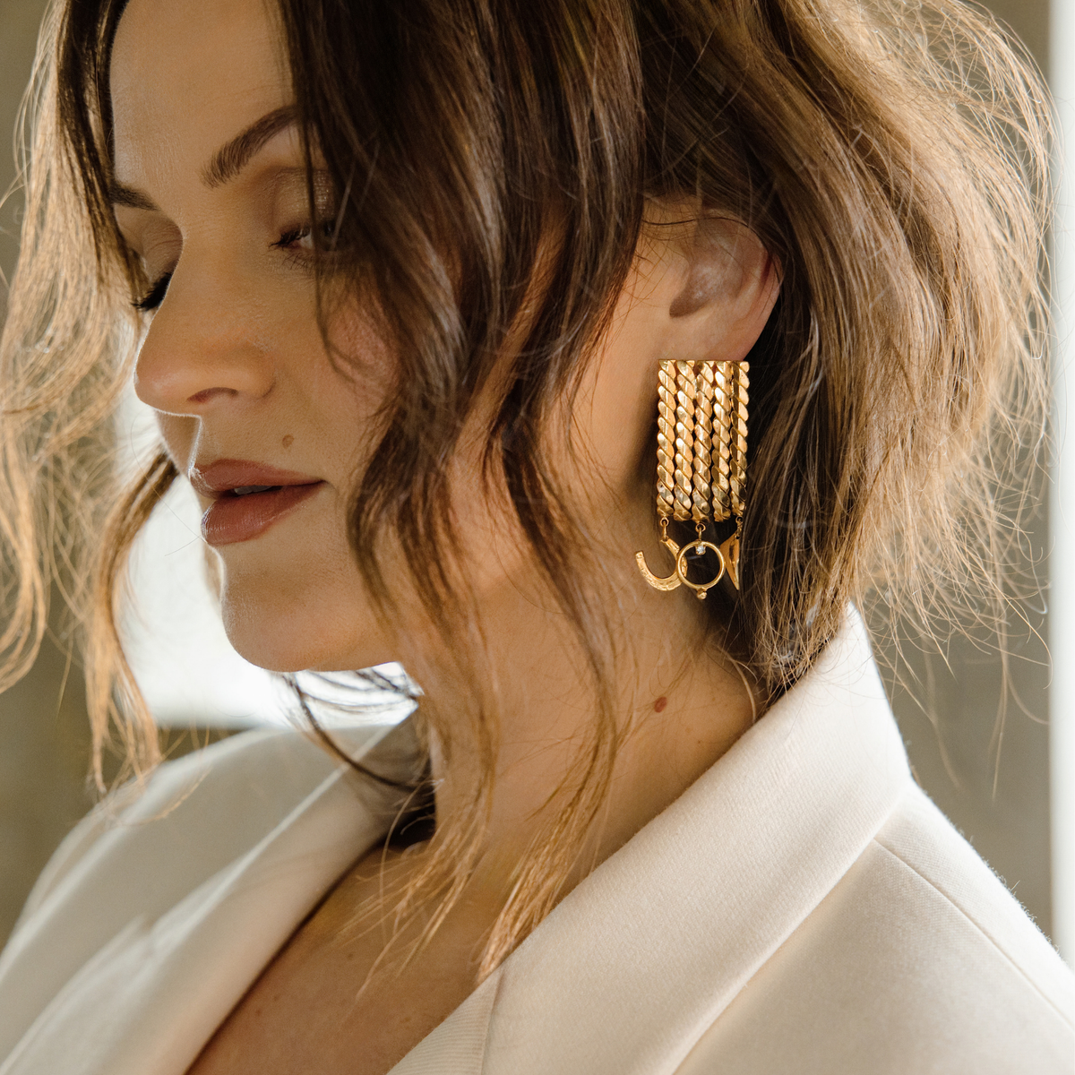 Gilded Statement Earrings